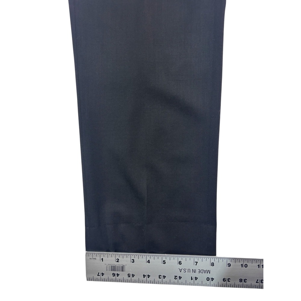 Cremieux 36x30 Black Pants Trousers 3D Wool Italy Italian Fabric Flat Front - Picture 5 of 9